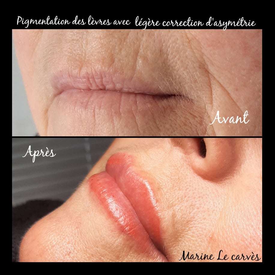 lèvres redessinées maquillage permanent aurignac